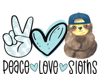 Peace Love Sloths Cute Sloth With Baseball Cap Boy Sloth Great Gift Valucap Bio-Washed Visor