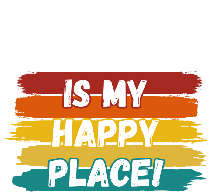 Auto Racing Lover Funny Gift Auto Racing Is My Happy Place Gift Women's Long Sleeve Flannel Pajama Set 