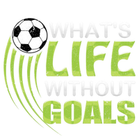 What's Life Without Goals Soccer Football Funny Gift Stripe Pom Pom Beanie