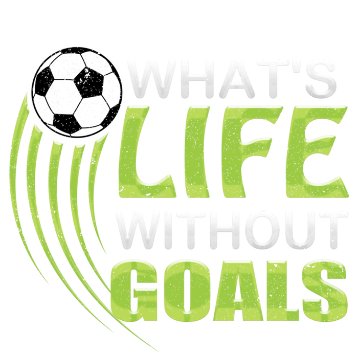 What's Life Without Goals Soccer Football Funny Gift Stripe Pom Pom Beanie