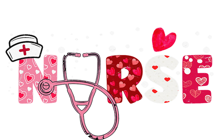 Girls  Nurses Valentines Day Gifts Hearts Stethoscope T-Shirt