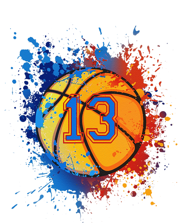 13th Birthday Party Thirteen 13 Year Old Basketball Bday Kids Tie-Dye T-Shirt