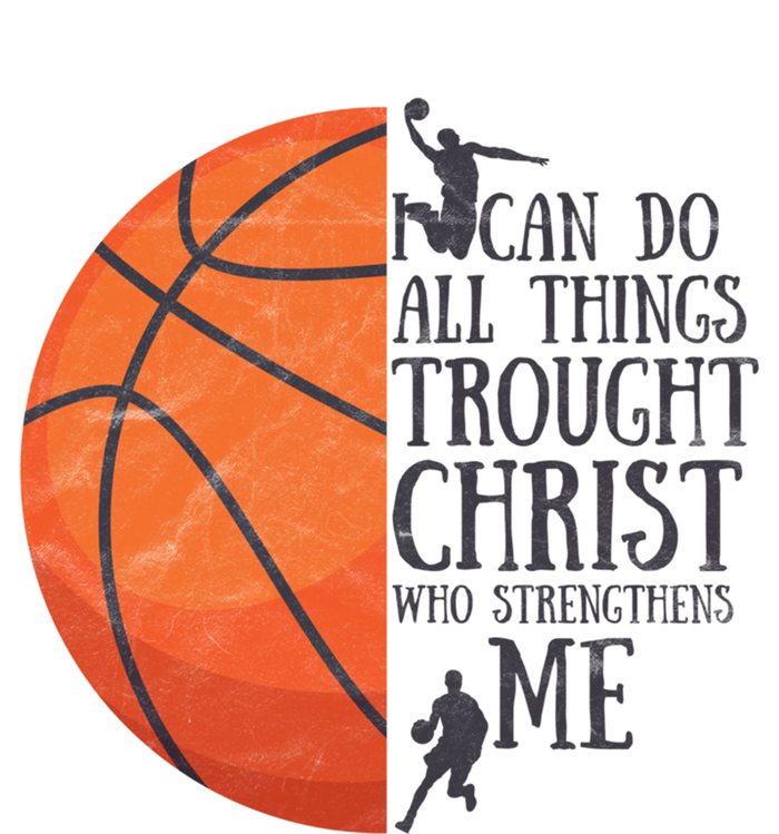 I Can Do All Things Through Basketball Christian Gift Women's V-Neck T-Shirt