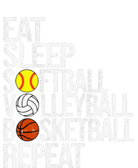 Eat Sleep Softball Volleyball Basketball Repeat Funny Sport T-Shirt