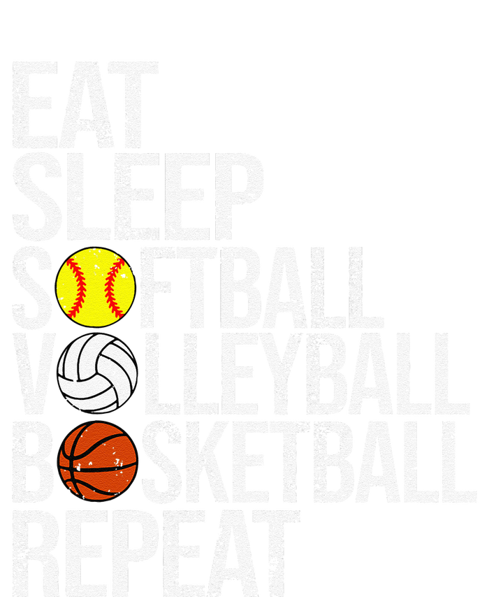 Eat Sleep Softball Volleyball Basketball Repeat Funny Sport T-Shirt