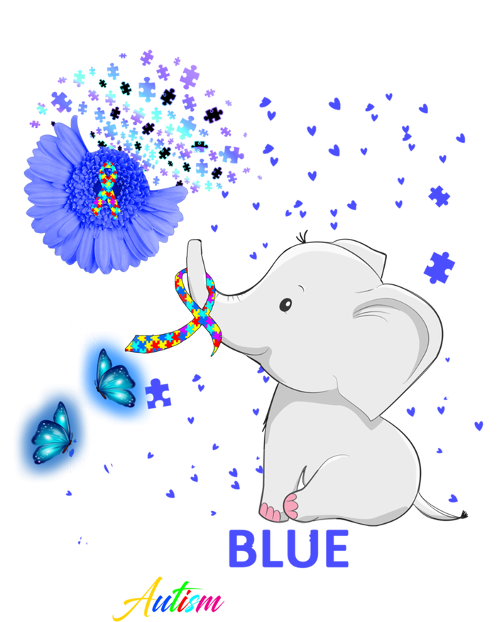 I Wear Blue Autism Awareness Gift Elephant Autism Awareness Gift Kids Hoodie