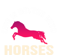 Funny Cute Life Is Better With Horses Horseback Riding Cool Gift V-Neck T-Shirt