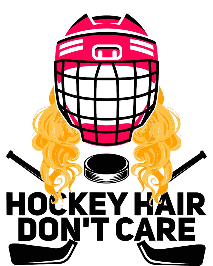 Funny Hockey Hair Don't Care Ice Hockey Girl Player Goalie Button