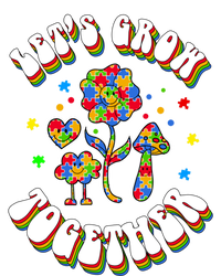 Let's Grow Together Puzzle Flowers Autism Support Great Gift Women's Tri-Blend 3/4-Sleeve Raglan Shirt