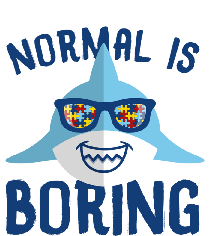 Normal Is Boring Puzzle Sunglasses Shark Autism Awareness Gift Ceramic Bell Ornament