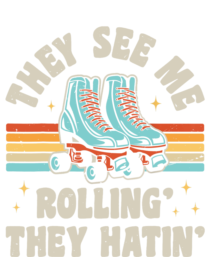 Roller Skating They See Me Rollin' They Hatin' Skater Skate Women's V-Neck T-Shirt