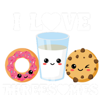 I Love Threesomes Donut Cookie Milk Valentine Pun USA-Made Snowflake Beanie