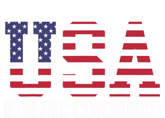 USA Flag Skier American USA Nordic Combined T-Shirt