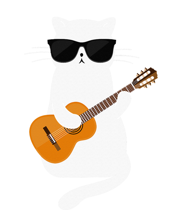 Funny Cat Wearing Sunglasses Playing Electric Guitar T-Shirt