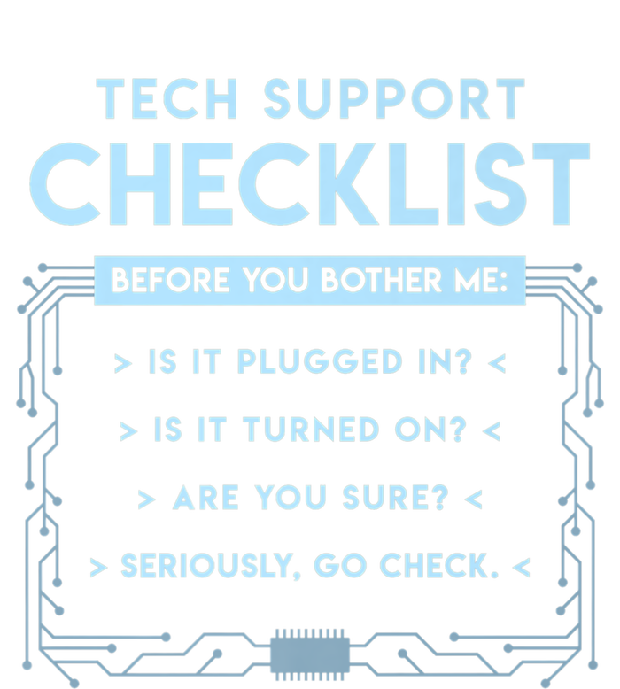 Tech Support Checklist Funny Computer Geek Sysadmin Gift Canvas