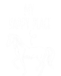 My Happy Place Horse Lover Funny Gift Horseback Riding Equestrian Meaningful Gif Women's Flannel Pajama Set