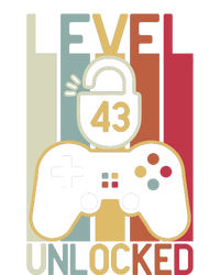 Level 43 Unlocked Birthday Gift Vintage Retro T-Shirt