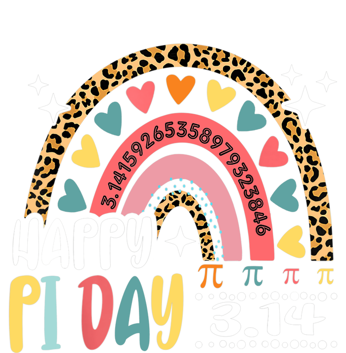 Happy Pi Day Leopard Rainbow Math Teacher Boy Girl Funny Dry Zone Grid Polo