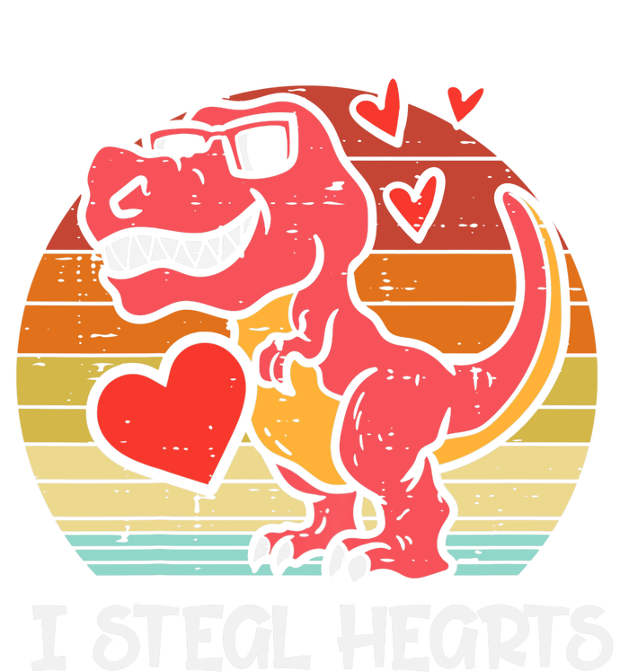 Valentines Trex Dino I Steal Hearts Retro Boy Tall T-Shirt