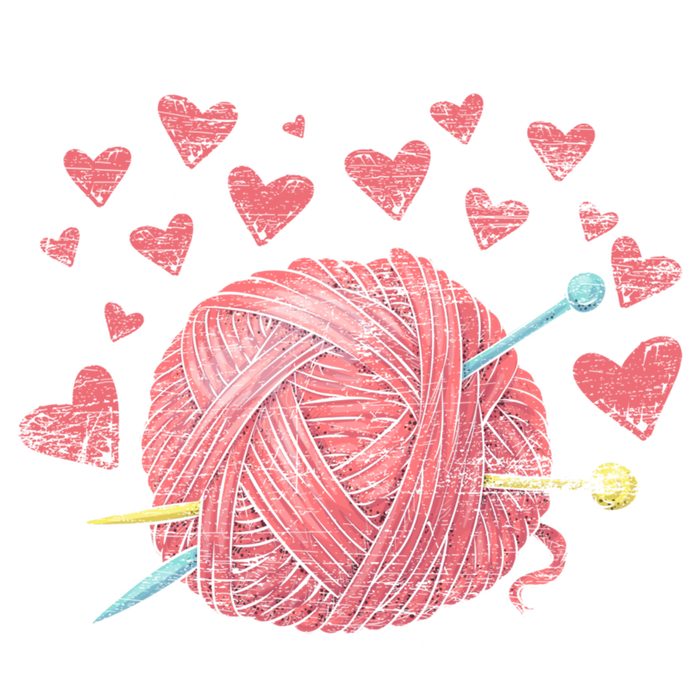 Crocheting Lover Knitter Crocheter Hearts Yarn Knitting Gift T-Shirt