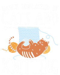 Easily Distracted By Cats And Knitting Crochet Kitty Lover Gift T-Shirt