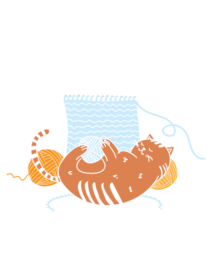 Easily Distracted By Cats And Knitting Crochet Kitty Lover Gift T-Shirt