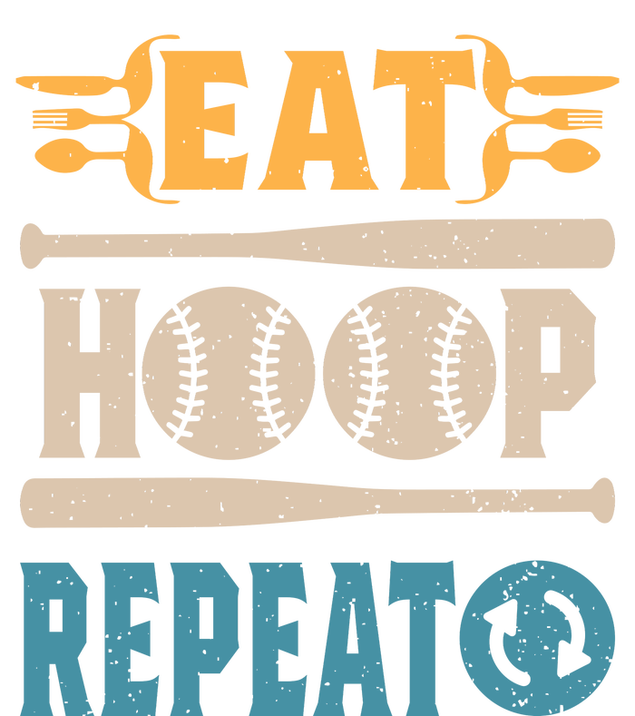 Eat Hoop Repeat Funny Baseball Bumper Sticker