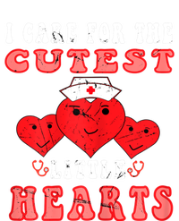 Womens I Care For The Cutest Little Hearts Groovy Nurse Valentines T-Shirt