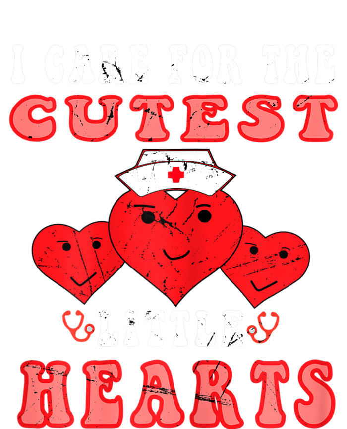 Womens I Care For The Cutest Little Hearts Groovy Nurse Valentines T-Shirt