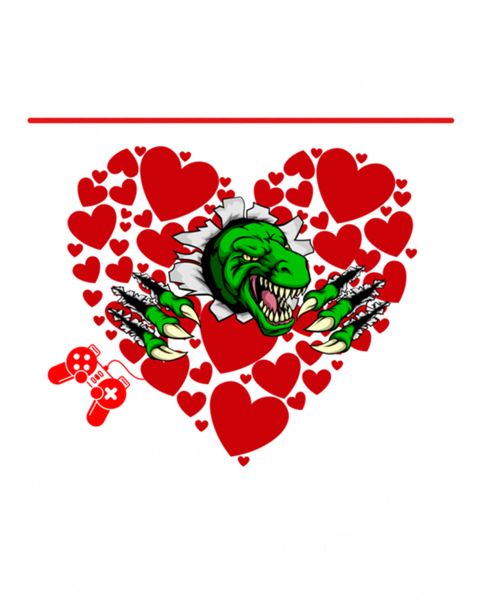 V Is For Video Games Valentines Day Dinosaurs Gift Toddler Hoodie