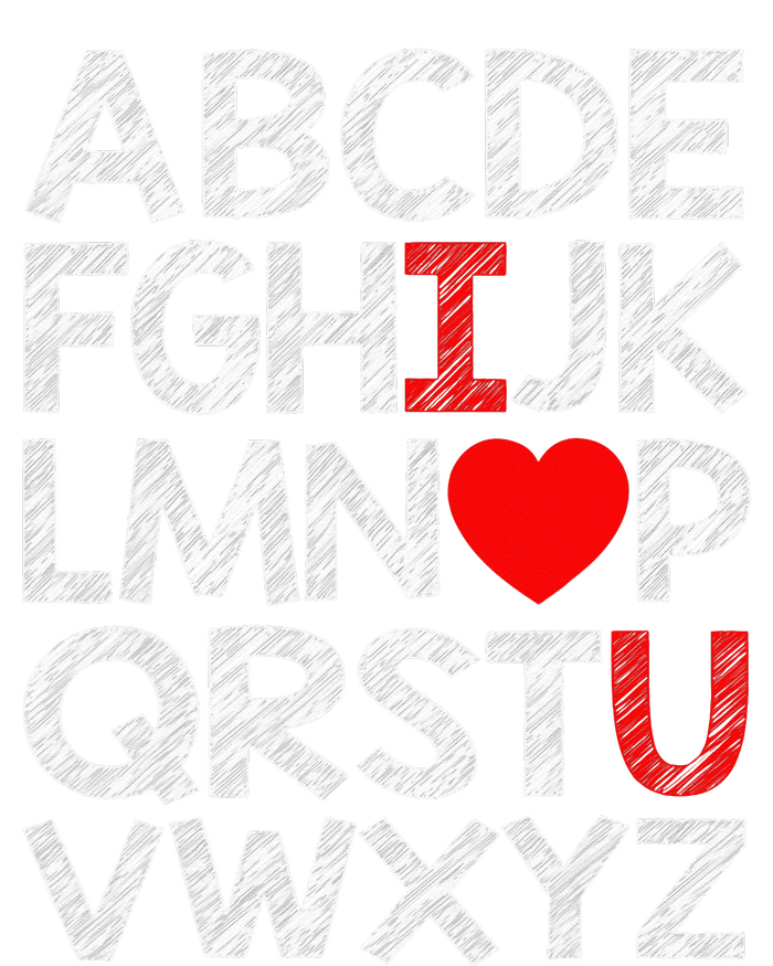 Alphabet ABC I Love You Valentines Day Heart T-Shirt