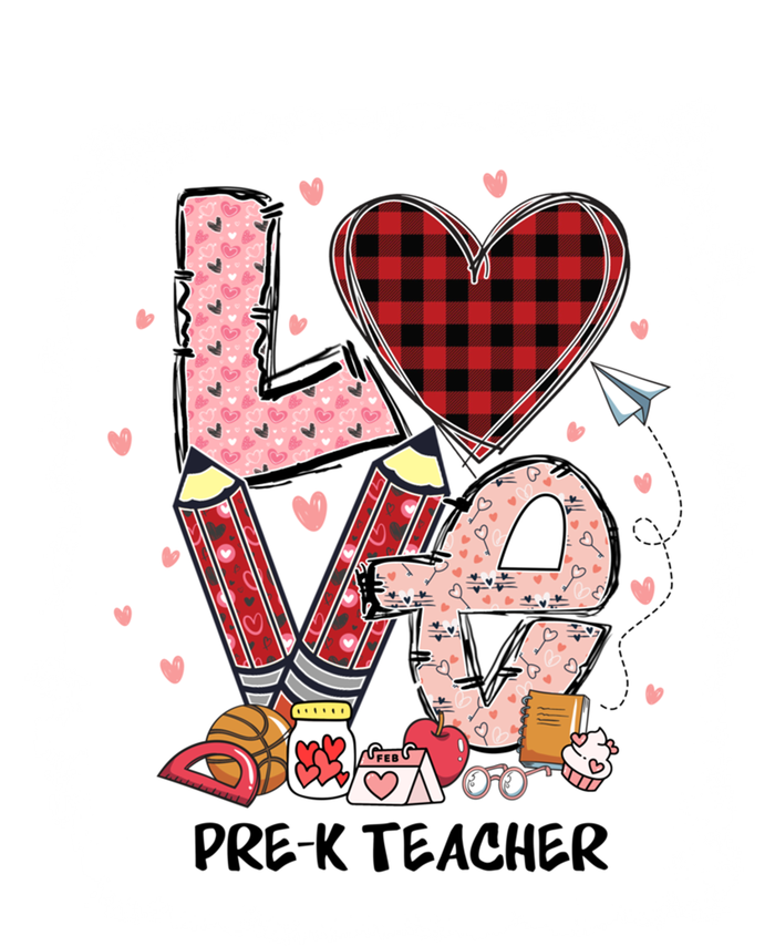 Love Pre K Teacher Happy Valentines Day Gift Women's Racerback Tank