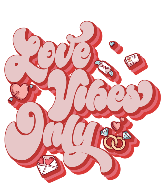 Love Vibes Only Be Mine Valentines Day Retro Heart Vday Gift USA-Made Snowflake Beanie