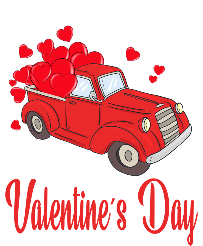 Retro Vintage Red Truck Carrying Hearts Happy Valentines Day Funny Gift Women's T-Shirt