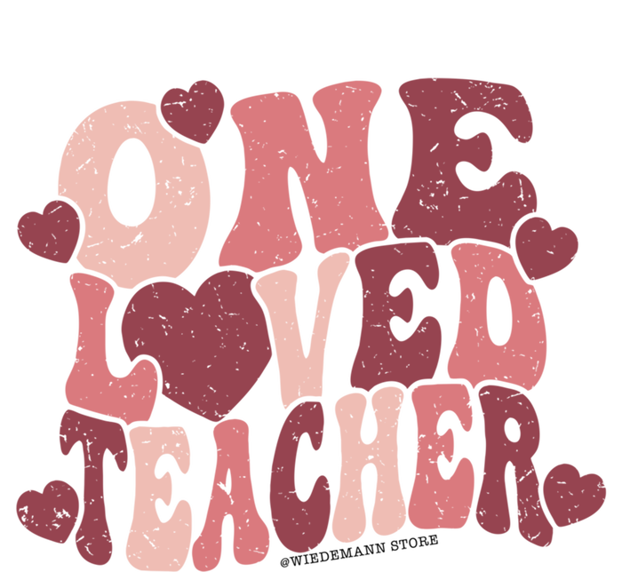 Groovy Teacher Valentines Day Hearts Retro One Loved Teacher Gift T-Shirt