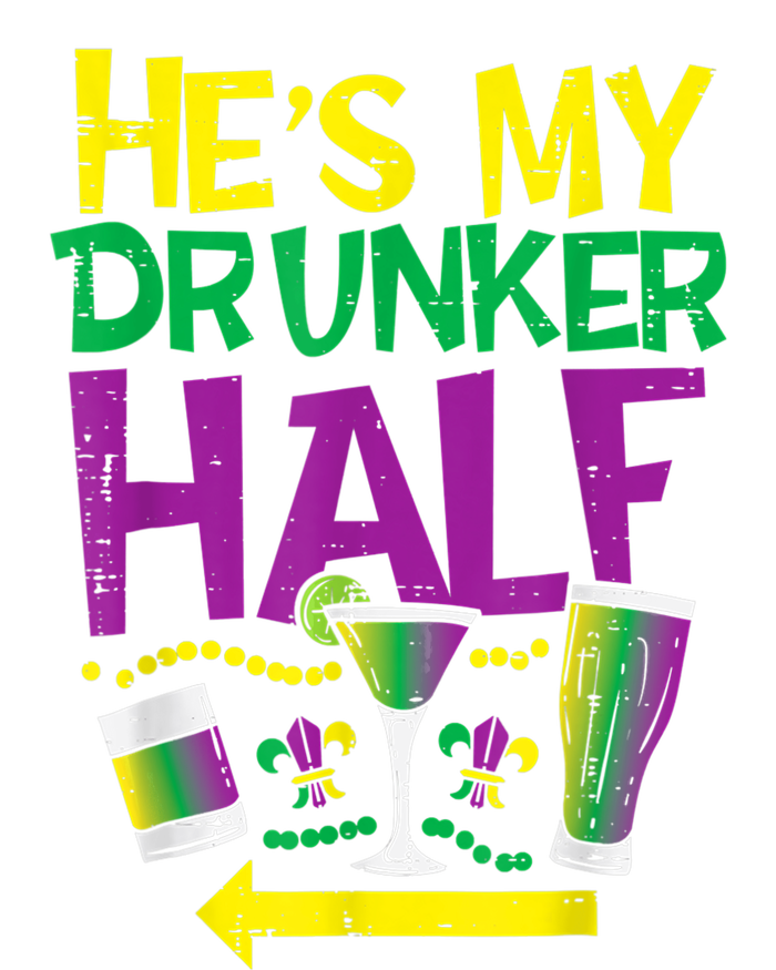 He's My Drunker Half Matching Couple Girlfriend Mardi Gras Valucap Bio-Washed Visor