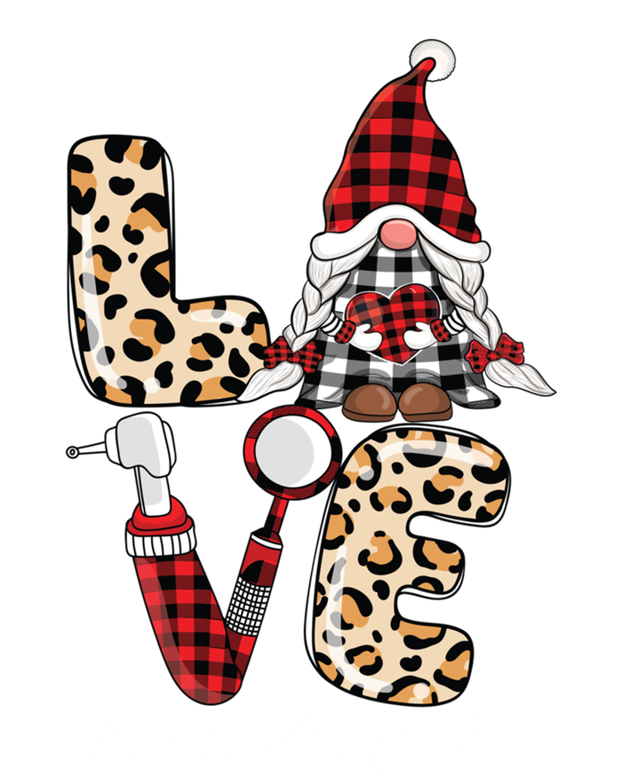 Dental Squad Gnomes Leopard Red Check Plaid Valentines Gnome Gift T-Shirt