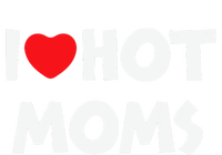 I Love Hot Moms Funny Red Heart Love Moms Love Mama Gift Pom Pom 12in Knit Beanie