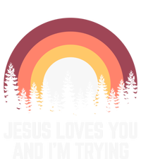 Jesus Loves You And I'm Trying Great Gift Christian Gift Stripe Pom Pom Beanie