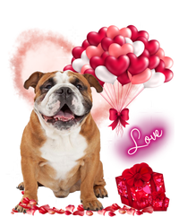 Cute English Bulldog Balloon Heart Valentine's Day Valentine Cool Gift T-Shirt