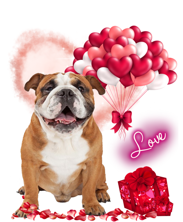 Cute English Bulldog Balloon Heart Valentine's Day Valentine Cool Gift T-Shirt