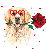 Golden Retriever Face Heart Glasses Valentines Day Dog Lover Gift T-Shirt