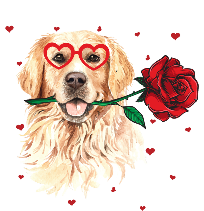 Golden Retriever Face Heart Glasses Valentines Day Dog Lover Gift T-Shirt