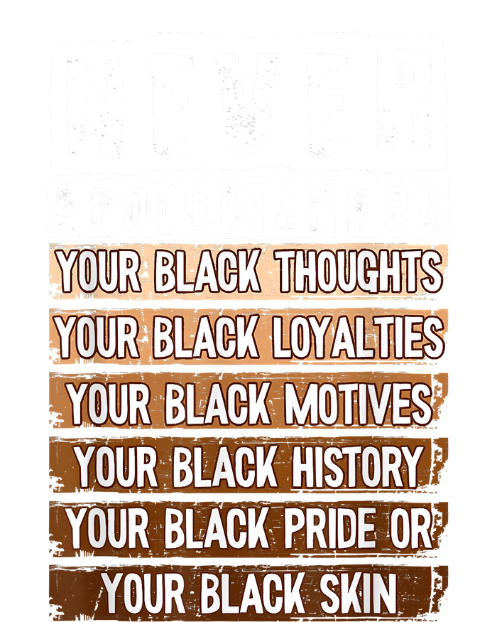 Never Apologize Black History Month BLM Melanin Pride Afro T-Shirt