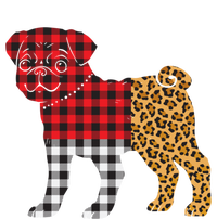 Leopard Buffalo Plaid Pug Dog Lover Valentine's Day Gift Premium T-Shirt