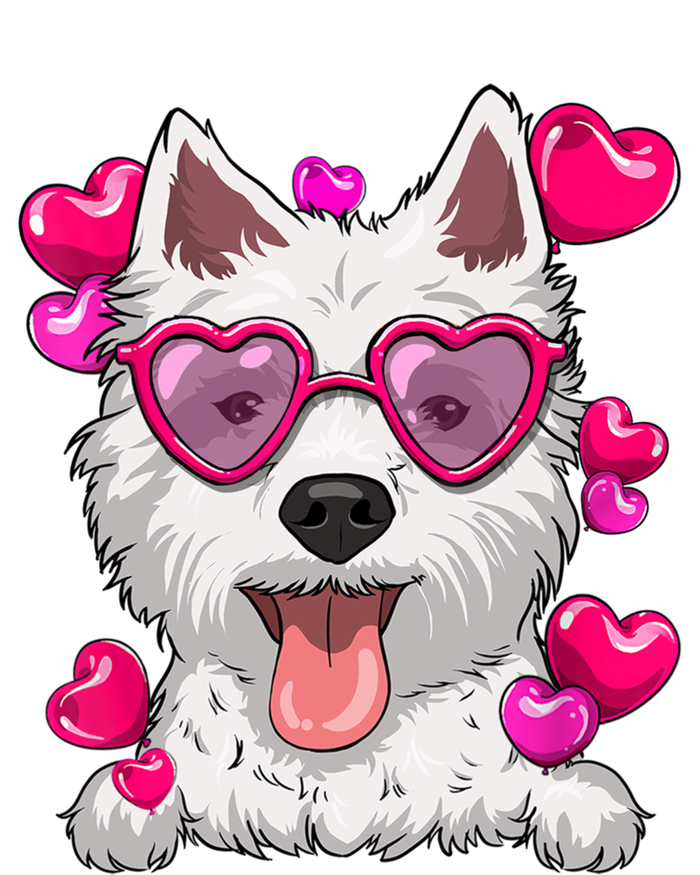 Westie Valentines Day Heart Glasses Funny Dog Lover Cute Gift T-Shirt