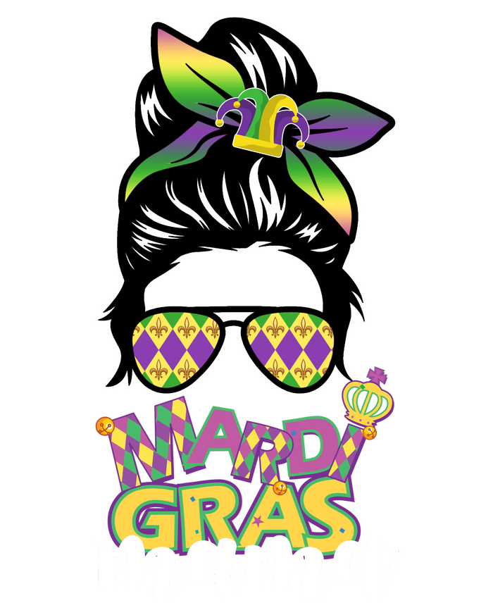 Mardi Gras Mama Hair Bun Celebration T-Shirt