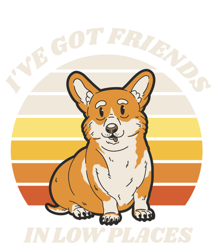 Corgi I've Got Friends In Low Places Retro Corgi Dog Lover Gift Kids Tie-Dye T-Shirt