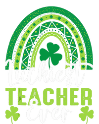 Luckiest Teacher Ever Rainbow Shamrock St Patrick's Day Flat Bill Trucker Hat