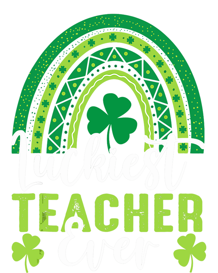 Luckiest Teacher Ever Rainbow Shamrock St Patrick's Day Flat Bill Trucker Hat